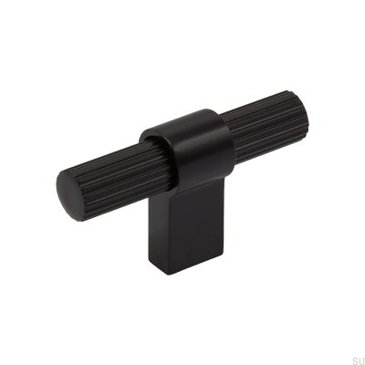 Мебельная ручка T-Bar Helix Stripe Metal Black