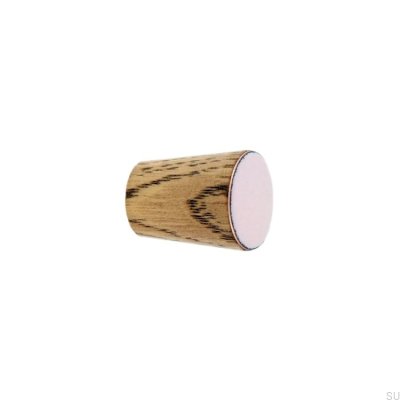 Maçaneta para móveis simples cone de madeira esmalte rosa claro tingimento óleo