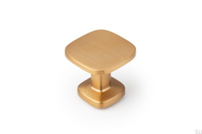 Maçaneta para móveis Cava escovada em ouro Quart Mini