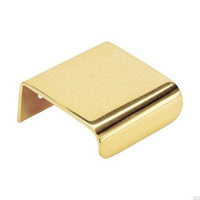 Ручка мебельная кромочная Lip 40 Golden Brass, полированная, лакированная