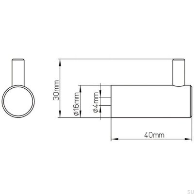 Cabide de parede 2462 Metal preto