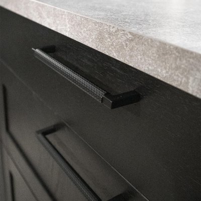 Puxador de móvel longitudinal Trilha 160 Metal preto