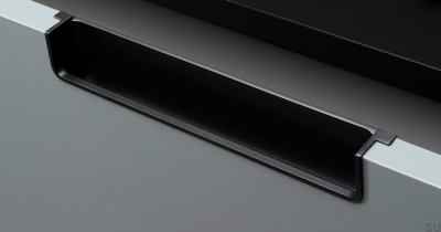 Puxador embutido para móveis Nest 212 em metal preto