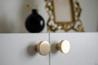 Botão para móveis Dot 40 de latão escovado sem pintura