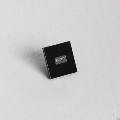 Módulo de tomada HDMI para placa Euro preta padrão britânico
