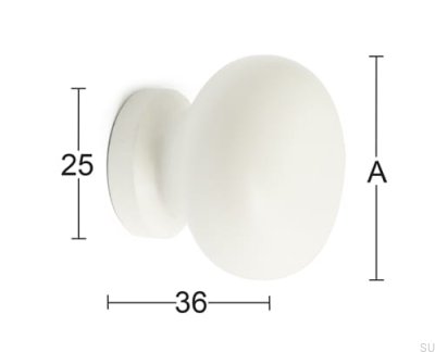 Maçaneta para móveis David Wooden branco (2 peças)