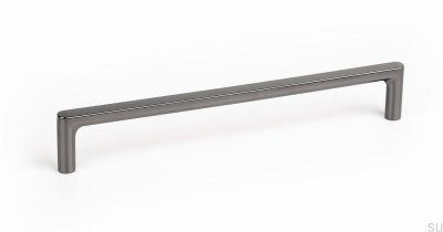Puxador alongado para móveis Pura 160, metal, titânio preto, polido