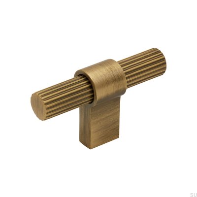 Puxador para móveis T-Bar Helix Stripe Bronze antigo