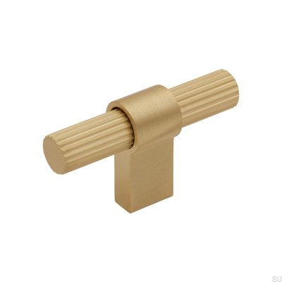 Puxador para móveis T-Bar Helix Stripe Brushed Gold