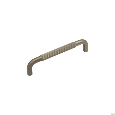 Helix Stripe 128 puxador alongado para móveis prateado escovado
