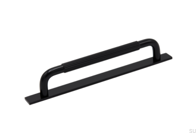 Puxador longitudinal para móvel com arruela Helix Stripe 160 Alumínio Preto