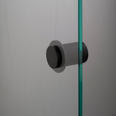 Maçaneta fixa Linear 57 em aço para soldador, preta.
