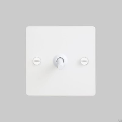 Cross 1G Single Switch em aço branco, padrão britânico.