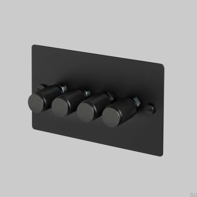 Dimmer LED Cross 4G 120W Aço Preto Padrão Britânico