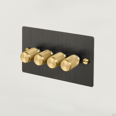Dimmer LED Cross 4G 120W Bronze Queimado com Latão Padrão Britânico