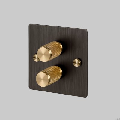 Dimmer LED Cross 2G 120W Bronze Queimado com Latão Padrão Britânico