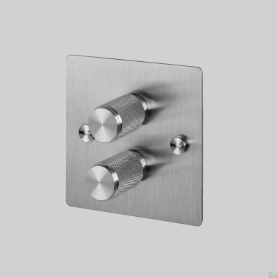 Dimmer LED Cross 2G 120W Aço Prata Padrão Britânico