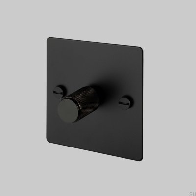 Dimmer LED Cross 1G 120W, aço preto, padrão britânico.