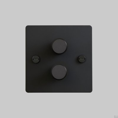 Dimmer LED Cross 2G 120W Preto Aço Padrão Britânico