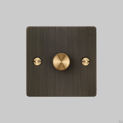 Dimmer LED Cross 1G 120W Bronze Queimado com Latão Padrão Britânico