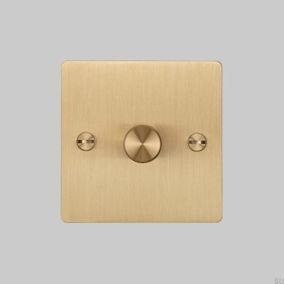 Dimmer LED Cross 1G 120W em latão, padrão britânico.