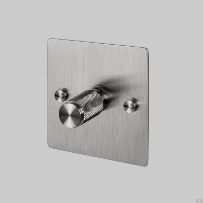 Dimmer LED Cross 1G 120W Aço Prata Padrão Britânico