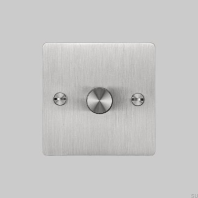 Dimmer LED Cross 1G 120W Aço Prata Padrão Britânico