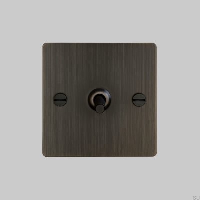 Interruptor de Cruz Simples 1G em Latão Bronze Queimado Padrão Britânico