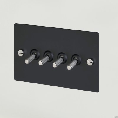 Cross 4G Quadruple Switch Aço Preto com Prata Padrão Britânico