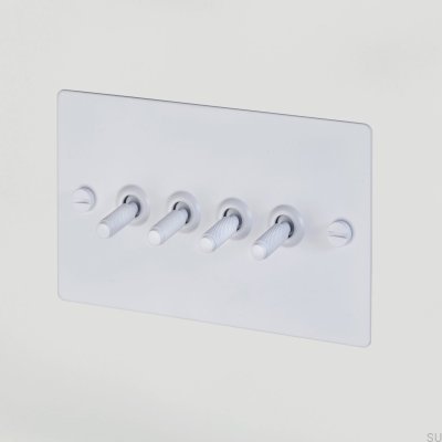 Cross 4G Quadruple Switch em Aço Branco Padrão Britânico