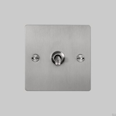 Cross 1G Single Switch Steel Silver British Standard