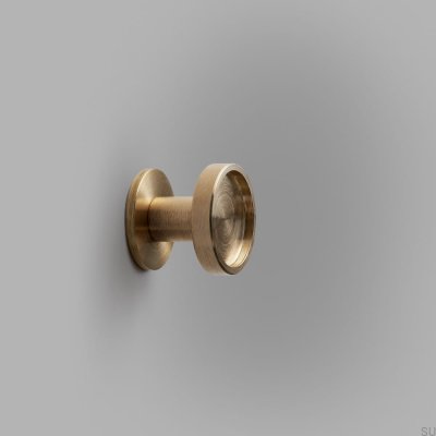 Cabide de parede Ina S curto W latão escovado sem pintura