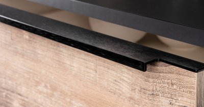 Móveis de borda de móveis Linear 1197 Metal Preto Escovado