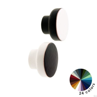 Puxador para móveis Simples Branco 40 Madeira Esmalte Preto