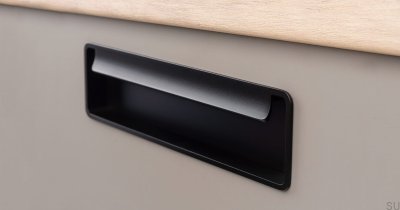 Puxador de móveis embutido Fold Metal Black Mat