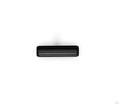 Botão para móveis escovado preto T-Bar Rille
