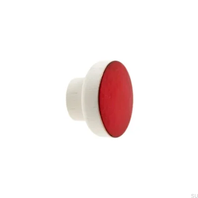 Puxador para móveis Simples Branco 40 Madeira Esmaltado Vermelho