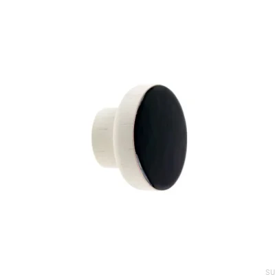 Puxador para móveis Simples Branco 40 Madeira Esmalte Preto