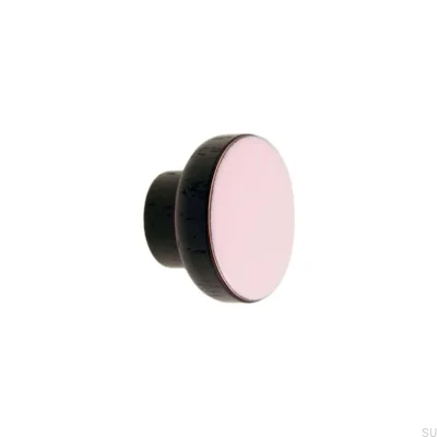 Puxador para móveis Simples Preto 40 Madeira Esmalte Rosa Claro