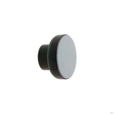 Puxador para móveis Preto Simples 40 Madeira Esmalte Cinza Claro