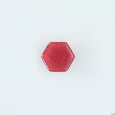 Botão de móveis de vidro hexagonal framboesa