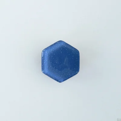 Botão de móveis de vidro hexagonal índigo