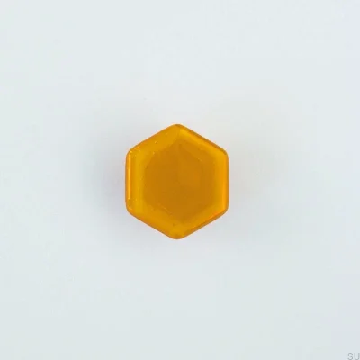 Botão de móveis de vidro hexagonal mel