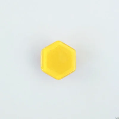 Botão de móveis de vidro hexagonal amarelo