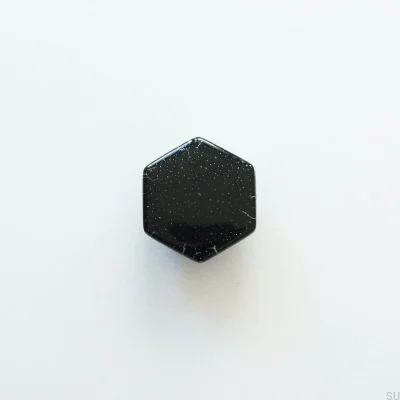 Botão para móveis de vidro hexagonal preto