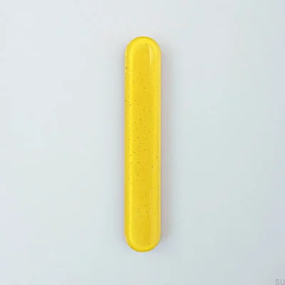 Puxador para móveis redondo, redondo 128, vidro, amarelo