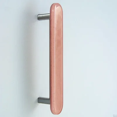 Puxador para móveis redondo 128, vidro, rosa