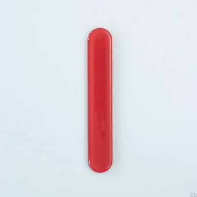Puxador para móveis redondo, redondo 128, vidro, vermelho