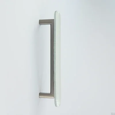 Puxador para móveis redondo 128, vidro, branco