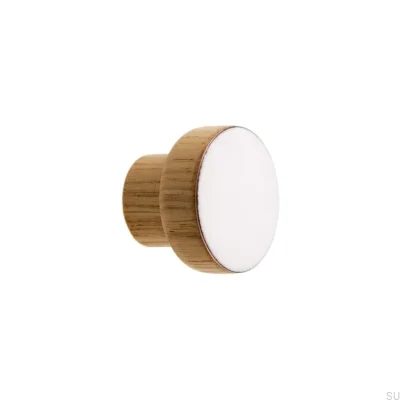 Puxador para móveis Simples, Madeira, Esmalte, Branco, Óleo, Incolor, Semi-fosco